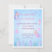 Mermaid Splish Splash Bash Invitation d'anniversai (Devant)