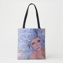 Mermaid spreuk fantasy art canvas tas van Renee