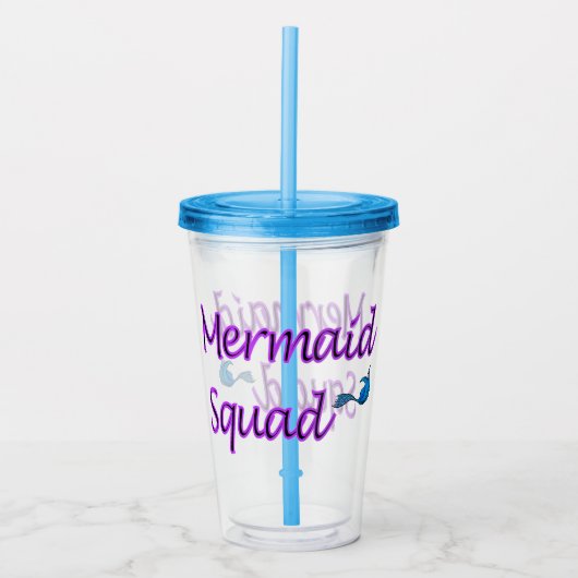 Mermaid Squad acryltumbler Acryl Drinkbeker (Voorkant)