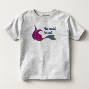 Mermaid Squad in donkerroze en blauwgroen Kinder Shirts