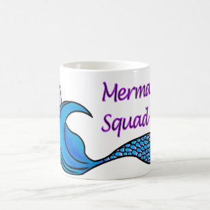 Mermaid Squad met blauwe zeemeermin op een mok