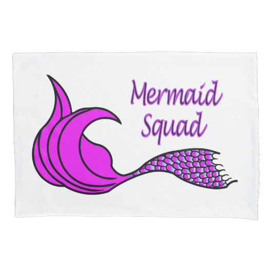 Mermaid Squad met roze zeemeerminstaart Kussensloo Kussensloop (Voorkant)