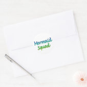 Mermaid Squad op een sticker (Envelop)