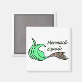 Mermaid Squad Oranje en Green Magneet (Voorkant / Achterkant)