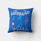 Mermaid Squad Verjaardagsfeestje Kussen (Achterkant)
