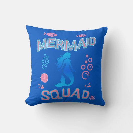 Mermaid Squad Verjaardagsfeestje Kussen (Voorkant)