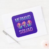 Mermaid Squad Vierkante Sticker (Envelop)