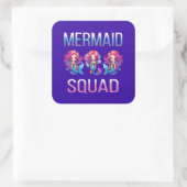 Mermaid Squad Vierkante Sticker (Tas)