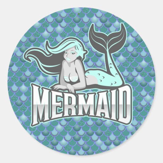 MERMAID STICKER girl" (Voorkant)