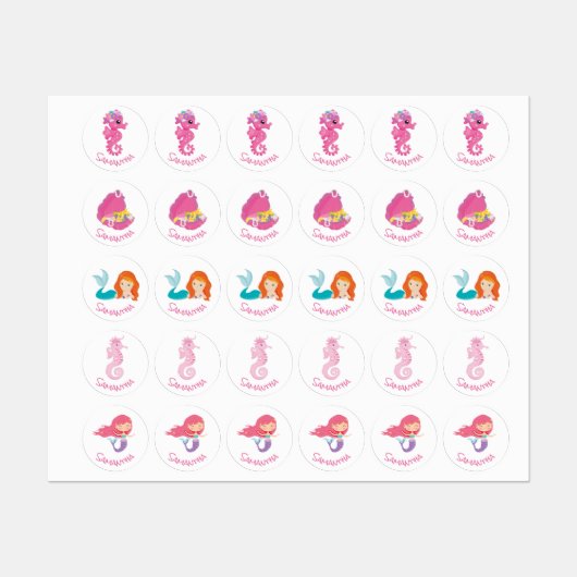 Mermaid sticker Labels (Vel)