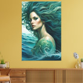 Mermaid Stretched Canvas Afdrukken (Insitu (Woonkamer))