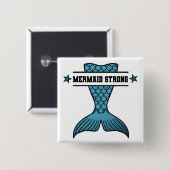 Mermaid Strong-toets Vierkante Button 5,1 Cm (Voorkant /achterkant)