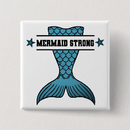 Mermaid Strong-toets Vierkante Button 5,1 Cm