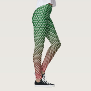 Mermaid Style ~ Green & Red Leggings