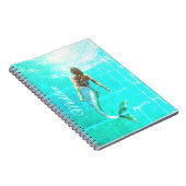 Mermaid Summer Blue Ocean Modern Chic Notitieboek (Rechterzijde)