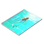 Mermaid Summer Blue Ocean Modern Chic Notitieboek (Linkerzijde)