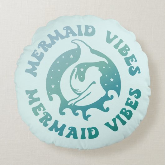 Mermaid Summer Love Vacation Cruise Rond Kussen (Voorkant)