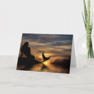 Mermaid Sunset Notecard Kaart