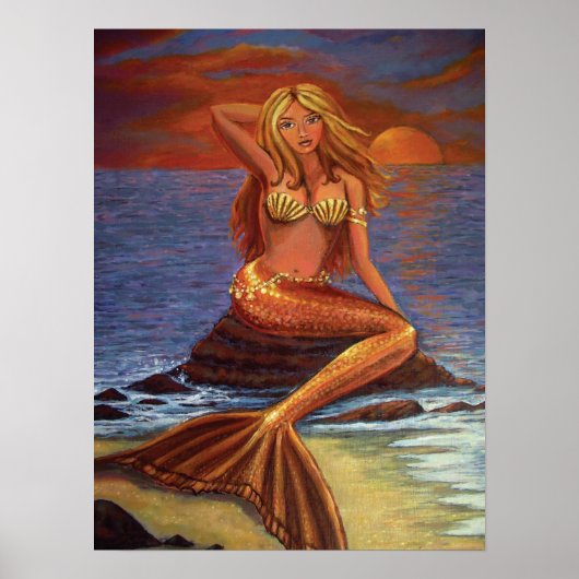 Mermaid Sunset Poster (Voorkant)