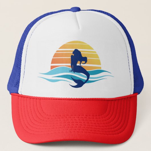Mermaid Sunset Trucker Hat Pet (Voorkant)
