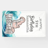 MERMAID Surf thème rose Bannière (Horizontal)