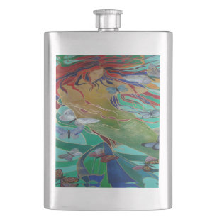 Mermaid Swimming with Butterflies Fantasy Art Flacon