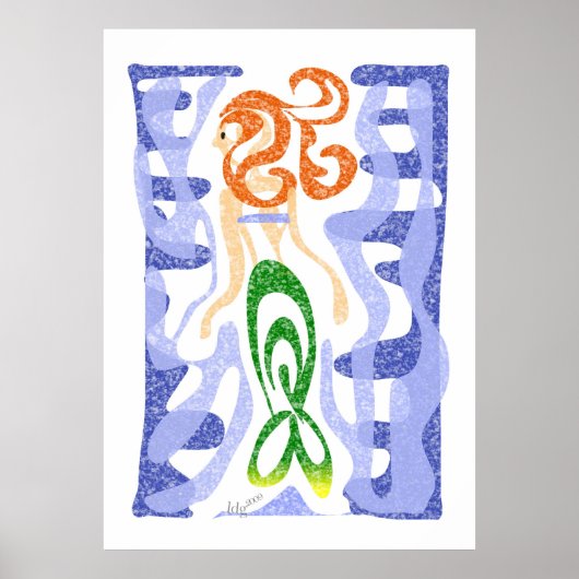 Mermaid Swirl Poster (Voorkant)