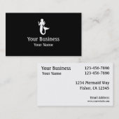 Mermaid symbol zwarte witte visitekaartjes (Voorkant / Achterkant)