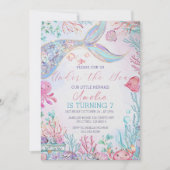 Mermaid Tail Anniversaire Invitation Mermaid Under (Devant)