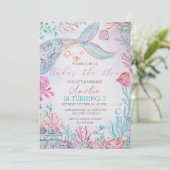 Mermaid Tail Anniversaire Invitation Mermaid Under (Debout devant)
