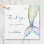 Mermaid Tail Birthday Bedankt Bedankjes Labels (Voorkant)