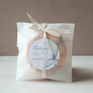 Mermaid Tail Birthday Bedankt Ronde Sticker