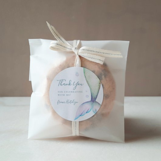 Mermaid Tail Birthday Bedankt Ronde Sticker