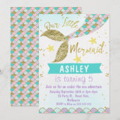 mermaid Tail Birthday - uitnodiging (Voorkant / Achterkant)