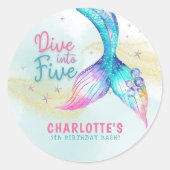 Mermaid tail Dive into Five Glitter Sticker (Voorkant)