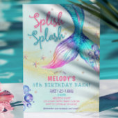 Mermaid Tail Glitter 8th Birthday Invitation