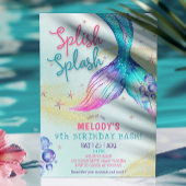 Mermaid Tail Glitter 9th Birthday Invitation