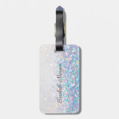Mermaid Tail, Glitter Bokeh - Gepersonaliseerd Bagagelabel (Achterkant verticaal)