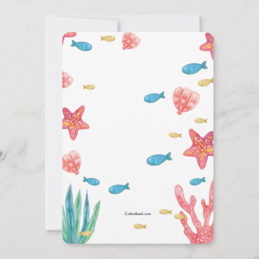 Mermaid Tail Invitation Anniversaire (Dos)