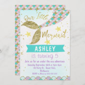 mermaid Tail invitation d'anniversaire (Devant / Derrière)