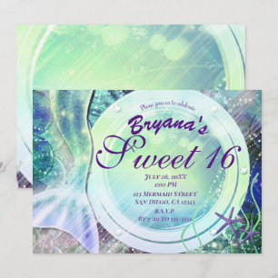 Mermaid Tail Magie Onder Zee Sweet 16 Licht Glow  Kaart