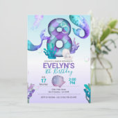 Mermaid Tail Mermaid Invitation pour le 8e anniver (Debout devant)