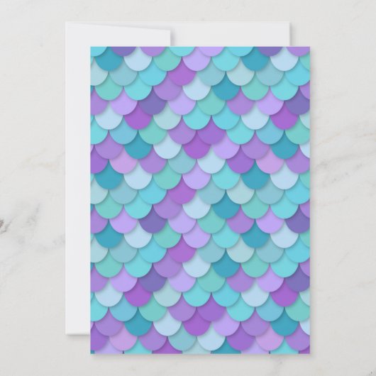 Mermaid Tail Mermaid Invitation pour le 8e anniver (Dos)