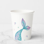 Mermaid Tail onder het Zee van Birthday Papieren Bekers (Achterkant)