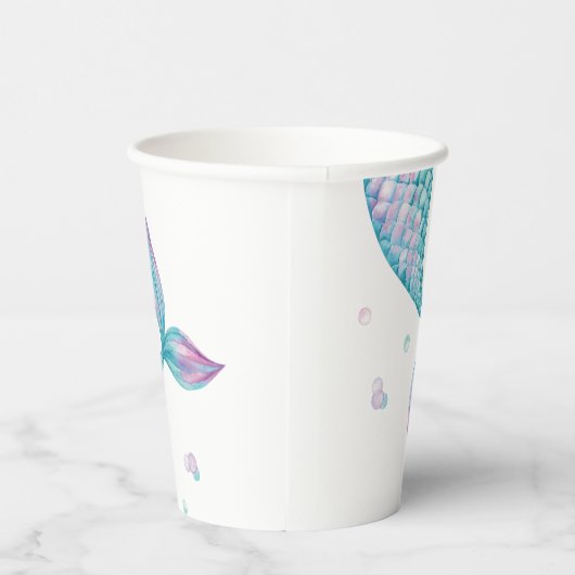 Mermaid Tail onder het Zee van Birthday Papieren Bekers (Rechts)