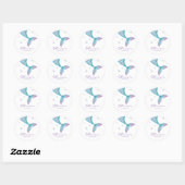 Mermaid Tail onder het Zee van Birthday Ronde Sticker (Vel)
