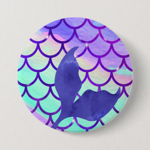 Mermaid Tail Paars Ronde Button 7,6 Cm