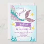 Mermaid Tail - Paarse en Blauwgroen uitnodiging to (Voorkant)