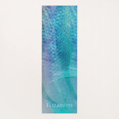 Mermaid tail Pattern turquoise Paars gepersonalise Yogamat (Achterkant)
