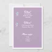 Mermaid Tail Purple Girly Birthday Invitation (Dos)